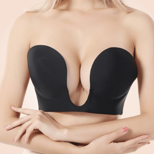 Weklea Adhesive Bra, Strapless Bra, Push Up Bra, Backless, Reusable,  Invisible Bra, Backless Covers for Evening Dress, Wedding Dress, Swimsuit  and Backless, black, 34D : : Fashion