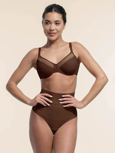Curvypower | Australia Bras Comfortable Push Up Sheer Mesh Underwire Bra with Adjustable Straps