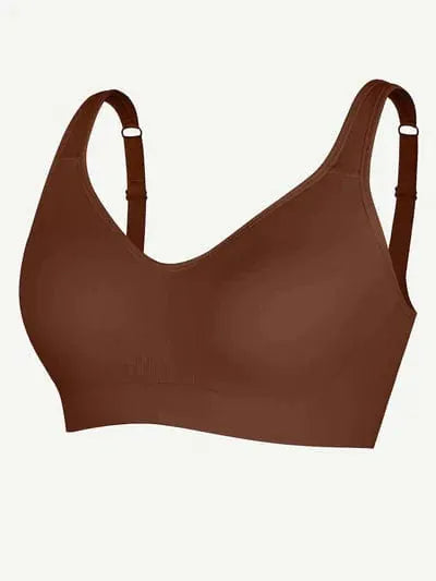 Curvypower | Australia Bras Brown / S Comfortable Non Wired Push Up Bra with Wide Straps for Seamless Bust Support