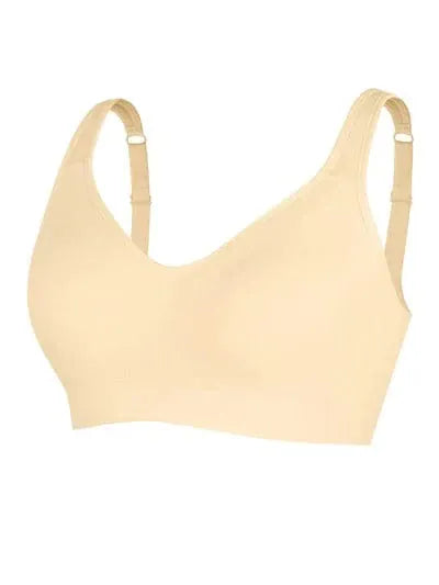 Curvypower | Australia Bras Beige / S Comfortable Non Wired Push Up Bra with Wide Straps for Seamless Bust Support