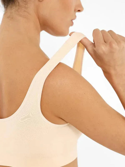Curvypower | Australia Bras Beige / S Women's Comfortable Non Wired Sleep Lounge Bra With Wide Straps