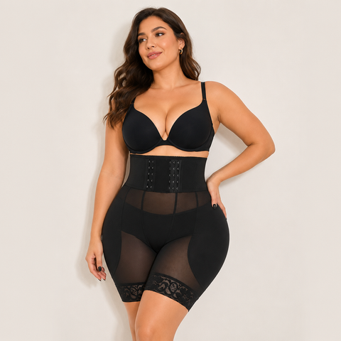 Tummy Control Shaper Shorts with Waist Band and Open Gusset
