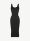 CurvyPower | AU Bodycon Deep V Neck Bodycon Shaping Midi Dress with Removable Pads