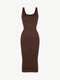 CurvyPower | AU Bodycon Deep V Neck Bodycon Shaping Midi Dress with Removable Pads