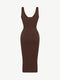 CurvyPower | AU Bodycon Deep V Neck Bodycon Shaping Midi Dress with Removable Pads