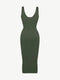 CurvyPower | AU Bodycon Deep V Neck Bodycon Shaping Midi Dress with Removable Pads