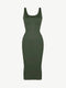 CurvyPower | AU Bodycon Deep V Neck Bodycon Shaping Midi Dress with Removable Pads