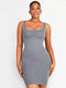 CurvyPower | AU Bodycon Gray / XS/S Snatched Square Neck Mini Dress Shapewear Bodycon With Removable Pads