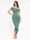 CurvyPower | AU Bodycon Green / XXS Seamless Off Shoulder Bodycon Shapewear Midi Dress