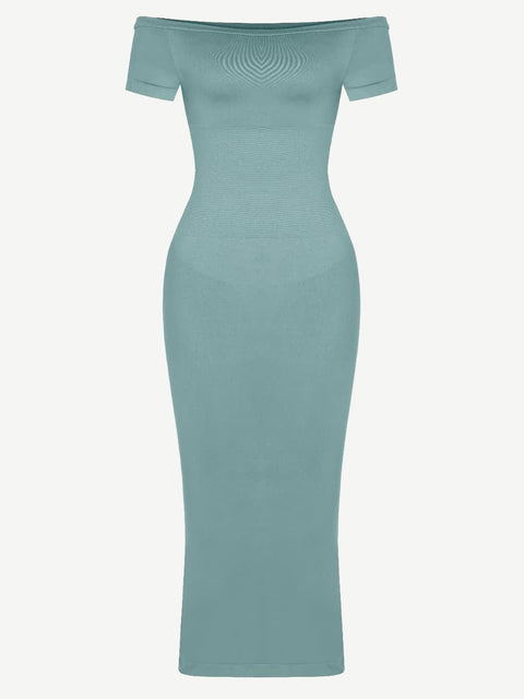 CurvyPower | AU Bodycon Seamless Off Shoulder Bodycon Shapewear Midi Dress