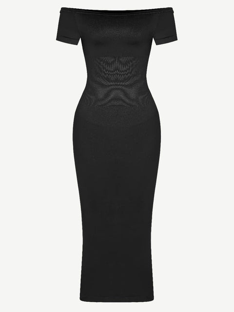 CurvyPower | AU Bodycon Seamless Off Shoulder Bodycon Shapewear Midi Dress