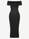 CurvyPower | AU Bodycon Seamless Off Shoulder Bodycon Shapewear Midi Dress