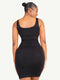 CurvyPower | AU Bodycon Snatched Square Neck Mini Dress Shapewear Bodycon With Removable Pads