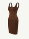 CurvyPower | AU Bodycon Snatched Square Neck Mini Dress Shapewear Bodycon With Removable Pads