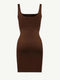 CurvyPower | AU Bodycon Snatched Square Neck Mini Dress Shapewear Bodycon With Removable Pads