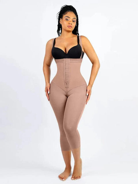 CurvyPower | AU bodysuit Beige / S Adjustable Straps Open-Bust Tummy Control Shapewear Bodysuit