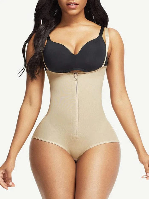 CurvyPower | AU bodysuit Beige / S Waist Trainer Shapewear bodysuit with Front Zipper and Adjustable Strap