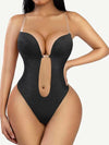 CurvyPower | AU bodysuit Black / S Lace-Trimmed Deep V Neck Shapewear Low Back Bodysuit