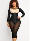 CurvyPower | AU bodysuit Black / S Long Sleeve Shapewear Bodysuit with U-Shape Bust Support