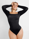 CurvyPower | AU bodysuit Black / XS Square Neck Shapewear Tummy Control Bodysuit with Removable Pads