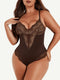 CurvyPower | AU bodysuit Brown / S Elegant Lace Tummy Control Shapewear Bodysuit