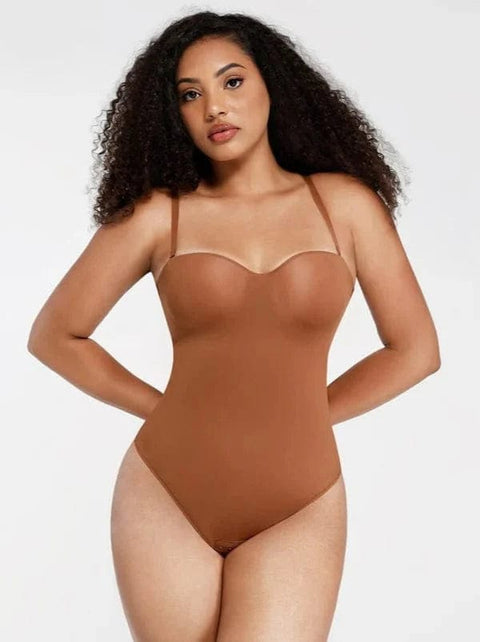 CurvyPower | AU bodysuit Brown / S Strapless Underwire One-Piece Tummy Control Bodysuit Shapewear