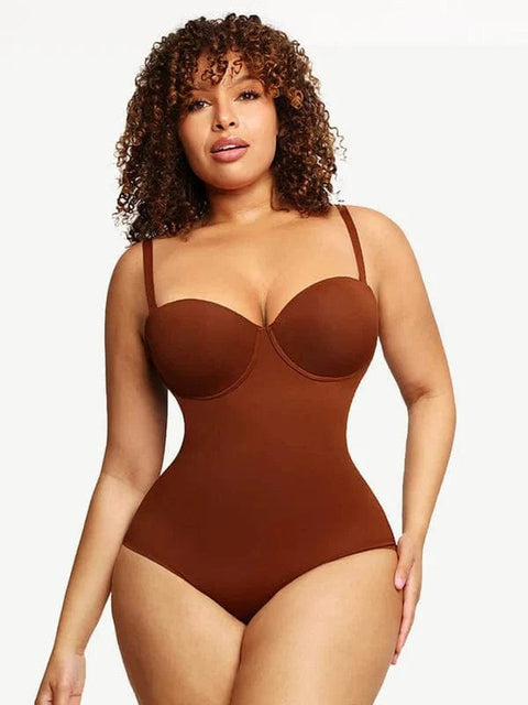 CurvyPower | AU bodysuit Brown / S Tummy Control Sculpting Pushup Shapewear Bodysuit