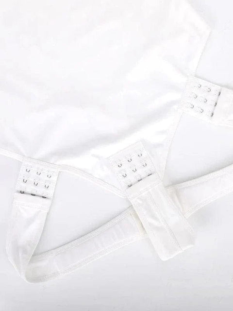 CurvyPower | AU bodysuit Deep V Neck Long Sleeve Shapewear Thong Bodysuit