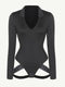 CurvyPower | AU bodysuit Deep V Neck Long Sleeve Shapewear Thong Bodysuit