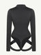 CurvyPower | AU bodysuit Deep V Neck Long Sleeve Shapewear Thong Bodysuit