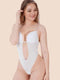 CurvyPower | AU bodysuit Lace-Trimmed Deep V Neck Shapewear Low Back Bodysuit