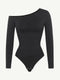 CurvyPower | AU bodysuit Long Sleeve One Shoulder Shapewear Thong  Bodysuit