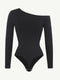 CurvyPower | AU bodysuit Long Sleeve One Shoulder Shapewear Thong  Bodysuit