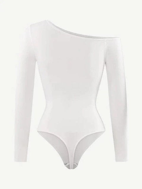 CurvyPower | AU bodysuit Long Sleeve One Shoulder Shapewear Thong  Bodysuit
