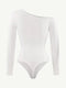 CurvyPower | AU bodysuit Long Sleeve One Shoulder Shapewear Thong  Bodysuit