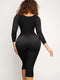 CurvyPower | AU bodysuit Long Sleeve Shapewear Bodysuit with U-Shape Bust Support