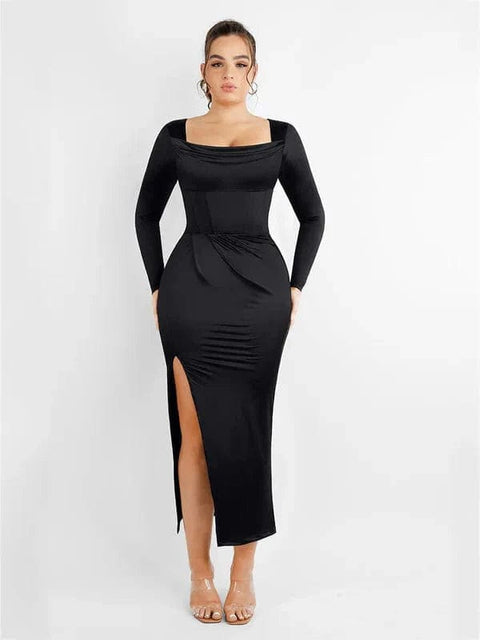 CurvyPower | AU bodysuit Square Neck Shapewear Tummy Control Bodysuit with Removable Pads