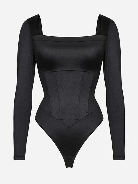 CurvyPower | AU bodysuit Square Neck Shapewear Tummy Control Bodysuit with Removable Pads