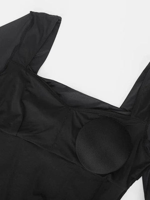 CurvyPower | AU bodysuit Square Neck Shapewear Tummy Control Bodysuit with Removable Pads