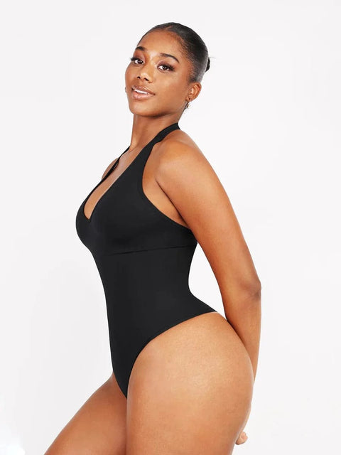 CurvyPower | AU bodysuit Waist Control Halter Neck Shapewear Bodysuit