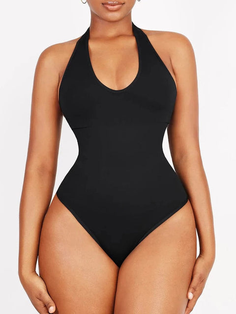 CurvyPower | AU bodysuit Waist Control Halter Neck Shapewear Bodysuit