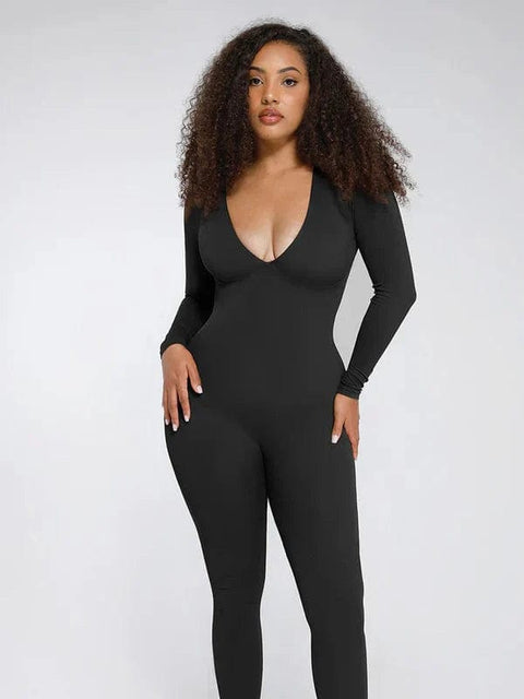 CurvyPower | AU Jumpsuit Deep V Whole Body Jumpsuit Tummy Control Shaping Bodysuit