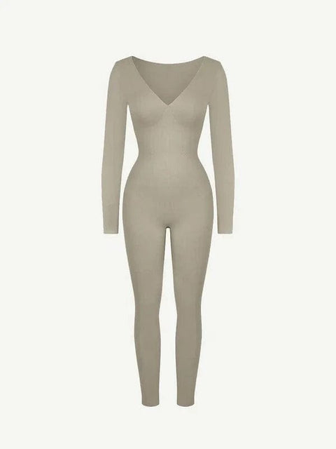 CurvyPower | AU Jumpsuit Deep V Whole Body Jumpsuit Tummy Control Shaping Bodysuit
