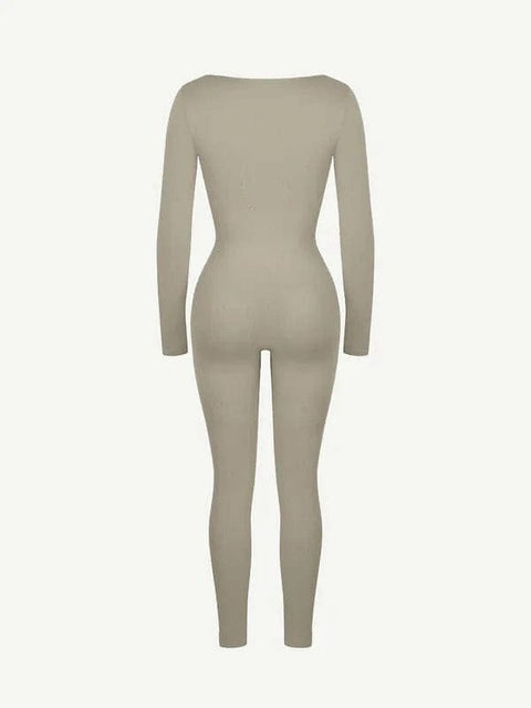 CurvyPower | AU Jumpsuit Deep V Whole Body Jumpsuit Tummy Control Shaping Bodysuit