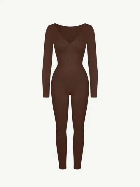 CurvyPower | AU Jumpsuit Deep V Whole Body Jumpsuit Tummy Control Shaping Bodysuit