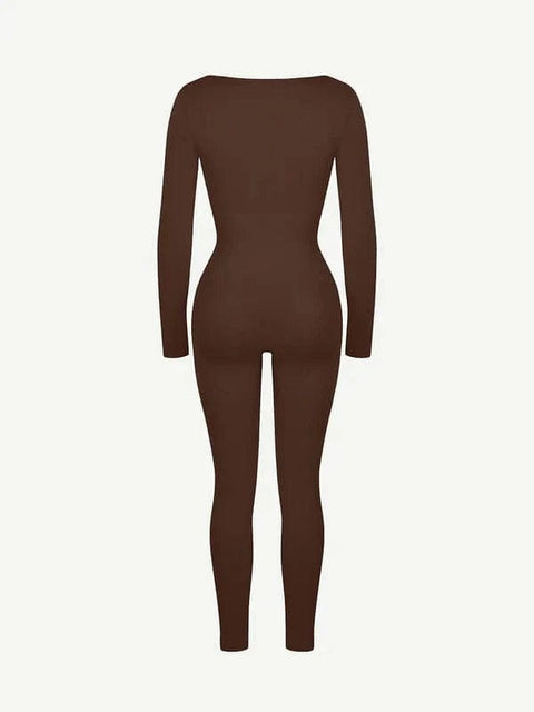 CurvyPower | AU Jumpsuit Deep V Whole Body Jumpsuit Tummy Control Shaping Bodysuit