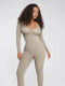 CurvyPower | AU Jumpsuit Gray / XS/S Deep V Whole Body Jumpsuit Tummy Control Shaping Bodysuit