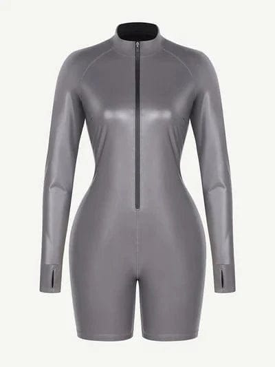 CurvyPower | AU Jumpsuit Long Sleeve Shaping Sauna Suit with Front Zipper