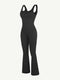 CurvyPower | AU Jumpsuit Low Back Tummy Control Flared Jumpsuit