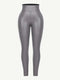 CurvyPower | AU Legging Silver Shapewear Mid-Waist Sauna Yoga Sports Legging Pants